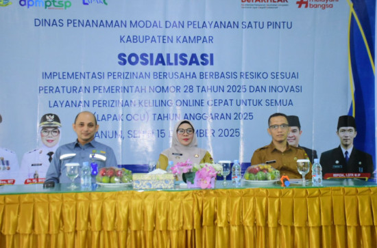 Wakil Bupati Kampar Resmi Buka Sosialisasi Perizinan Berusaha Berbasis Risiko dan Inovasi LAPAK OCU