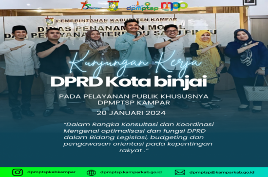 Kunjungan Kerja DPRD Kota Binjai pada Pelayanan Publik Khususnya DPMPTSP Kabupaten Kampar